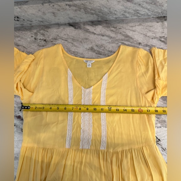 Cato Yellow Layered Ruffle dress Sz Med - Picture 5 of 8